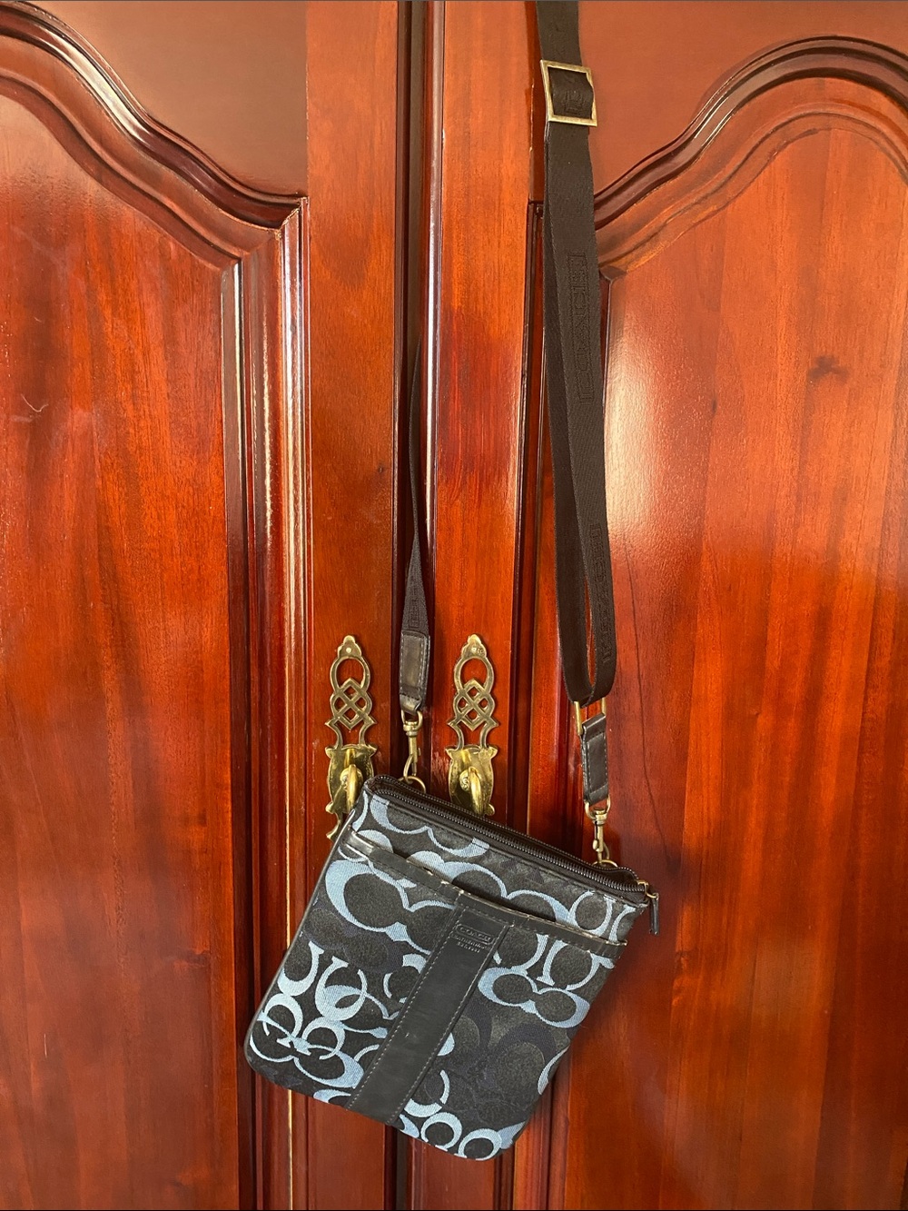 Coach Black and Gray Signature Crossbody Bag